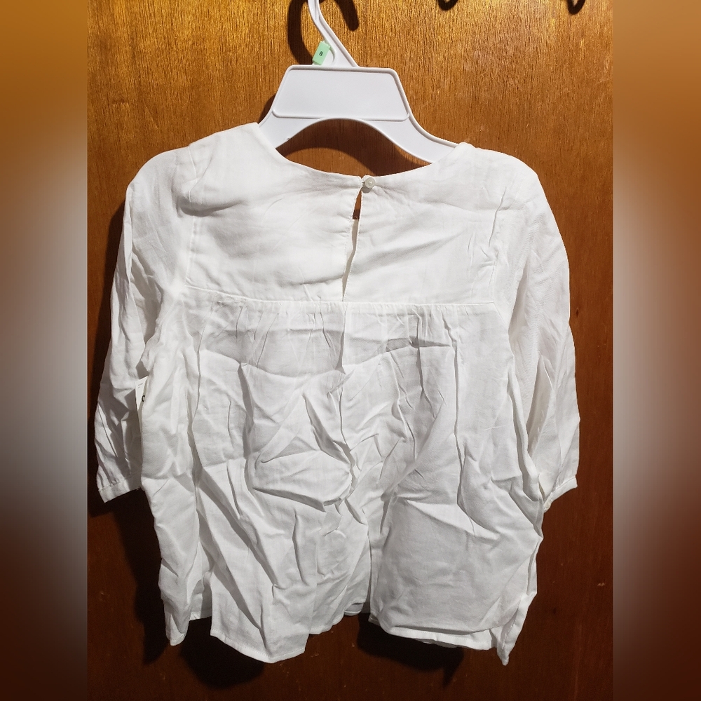 OshKosh B'gosh White Floral Kids Blouse - Picture 2 of 3